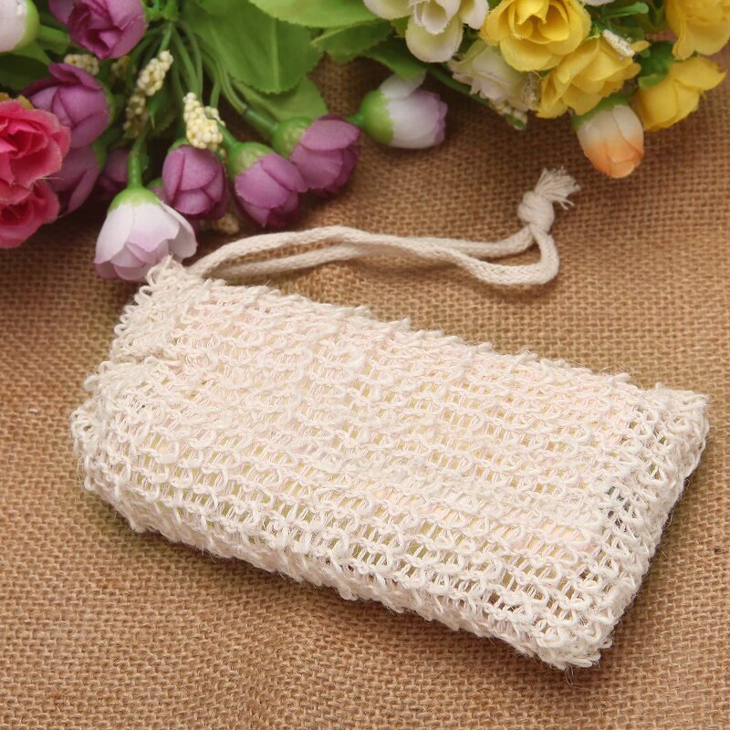 Soap Exfoliating Bag Manufacturer - Natural Sisal Double Layer with Drawstring