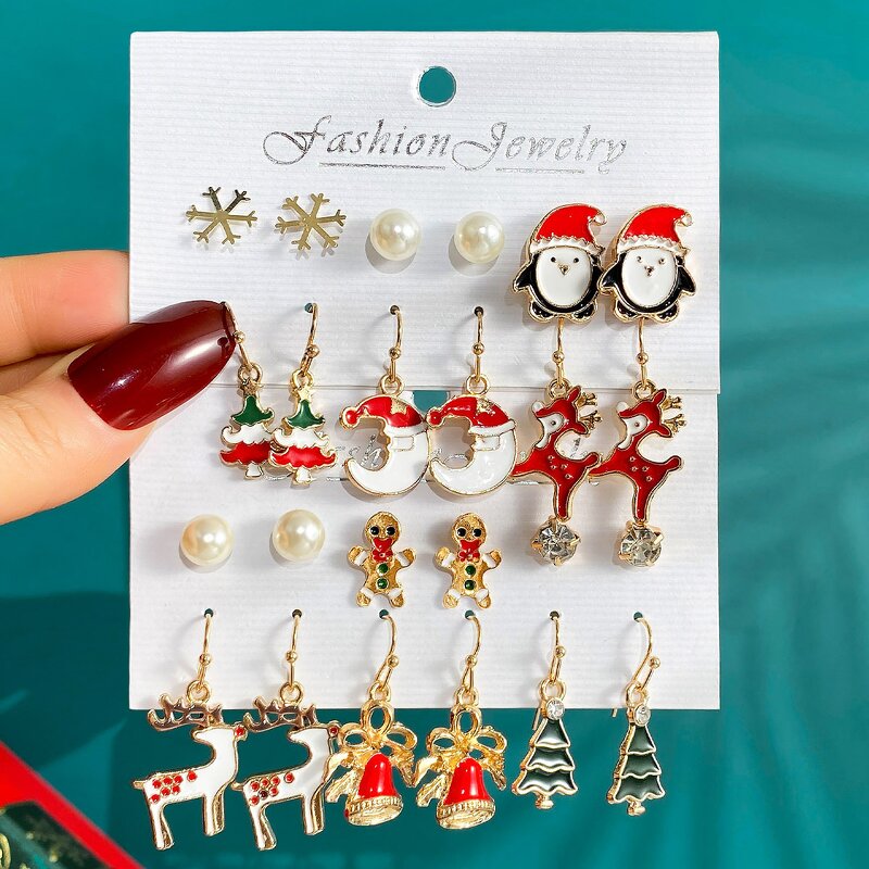 Earrings Manufacturer - Christmas Gift Snowflake Bell Cartoon Elk Santa Claus Wholesale