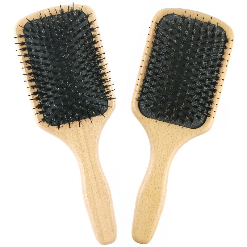 Hair Brush Manufacturer - High Quality Bamboo Boar Bristle Fluffy Shape Massage