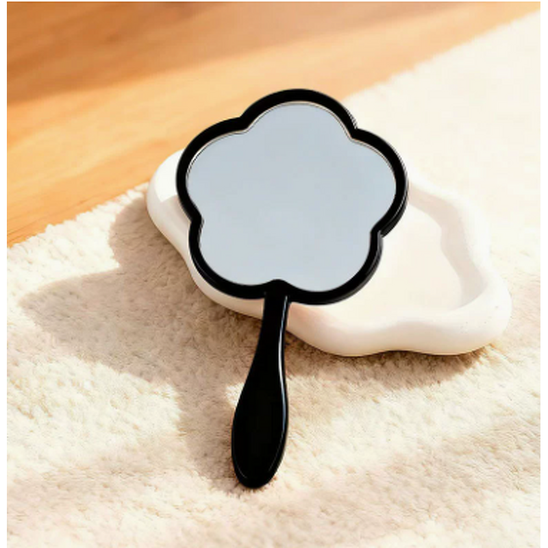 Makeup Mirror Manufacturer - New Arrival Customize Logo Flower Single Side Handheld