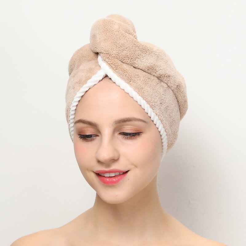 Hair Cap Manufacturer - Super Absorbent Quick Drying Coral Velvet Headscarf Thickened