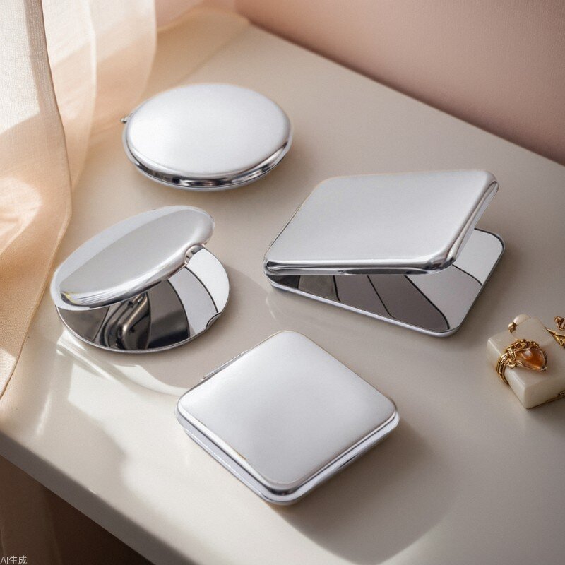 Makeup Mirror Manufacturer - Private Logo Stainless Steel Magnetic Opening Portable