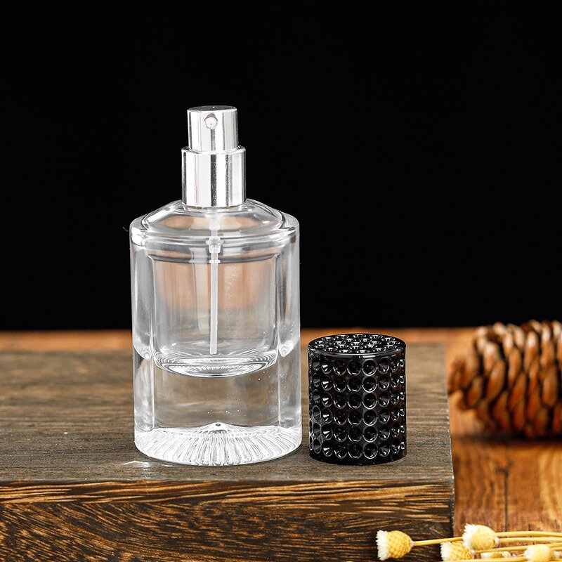 Perfume Bottle Manufacturer - New Design 30ml 50ml Clear Cylinder with Pump Sprayer