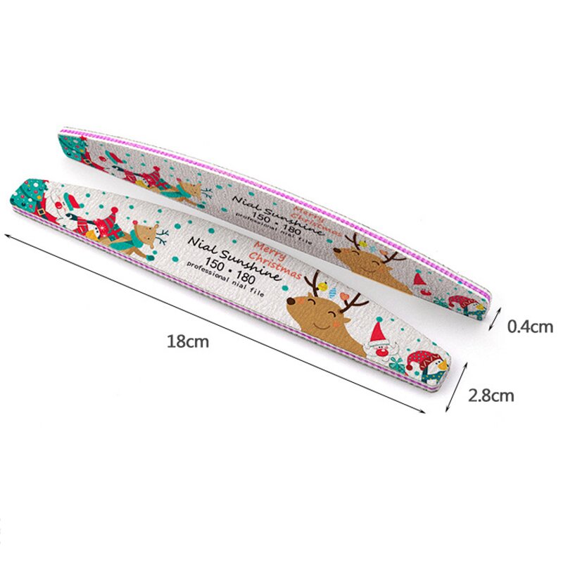 Nail File Manufacturer - Factory Wholesale OEM/ODM Colorful Half Moon Christmas Design