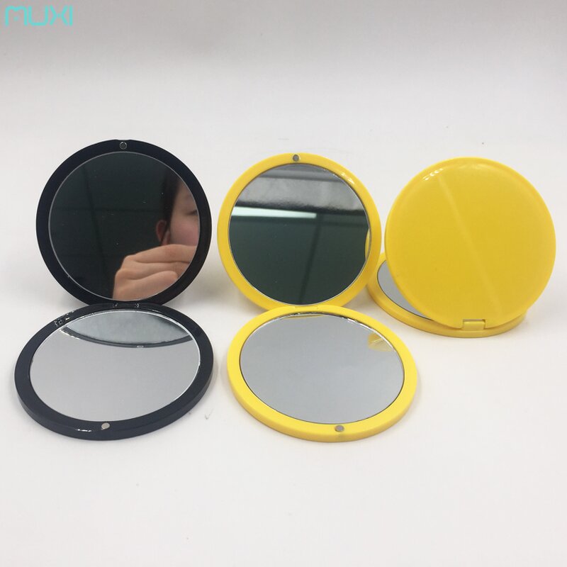 Pocket Cosmetic Mirror Manufacturer - Compact 7.5cm Diameter Yellow Round