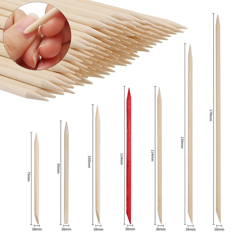Nail Art Sticks Manufacturer - Wholesale 11.4cm Double-Ended Orange Wood 100pcs/bag