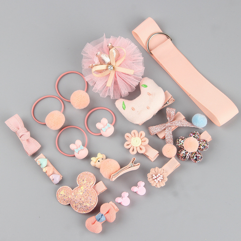 Baby Hair Accessories Set Manufacturer - 18-Piece Non-Damaging Fabric Hairpins Bows