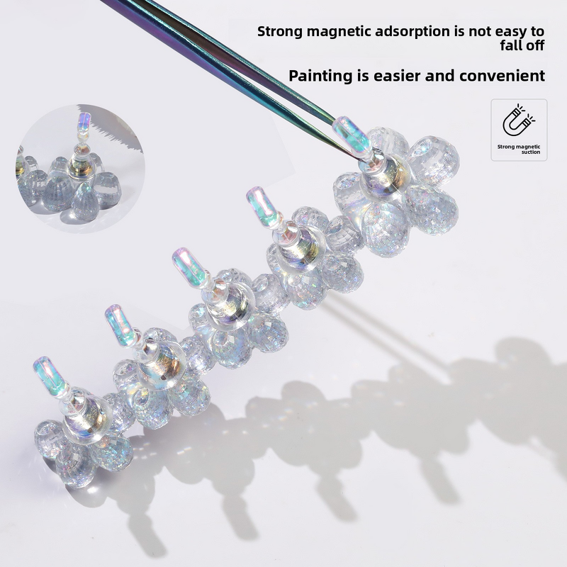 Nail Art Holder Manufacturer - Solid Plastic Aurora Flower New Design Beginner Practice