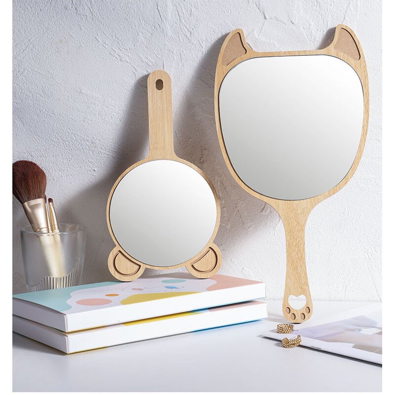 Makeup Mirror Manufacturer - Eco Friendly Wooden Private Label Hanging Handheld