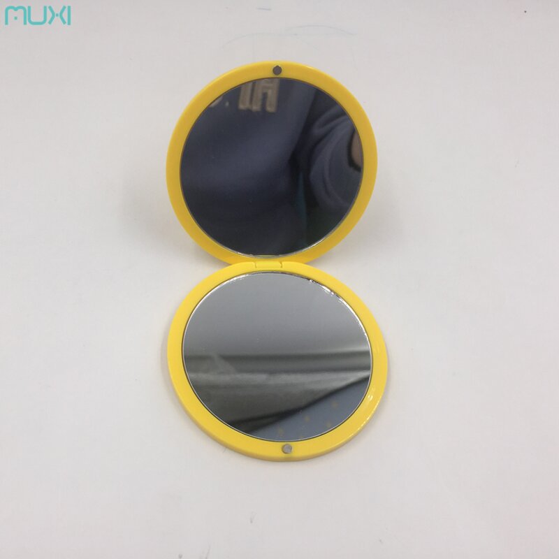 Pocket Cosmetic Mirror Manufacturer - Compact 7.5cm Diameter Yellow Round