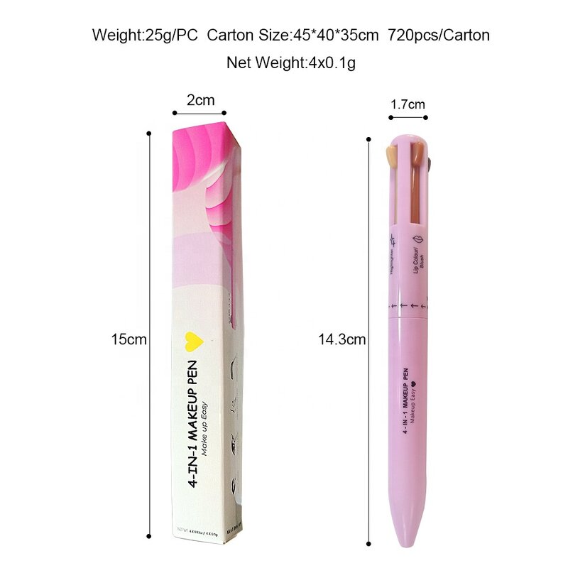 Makeup Pen Manufacturer - 4-in-1 Travel Touch-up Eyeliner Lip Liner Highlighter