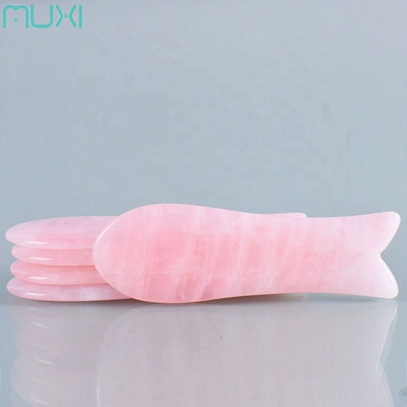 Guasha Stone Manufacturer - Hot Selling Premium Rose Quartz Fish Jade Scraping Therapy