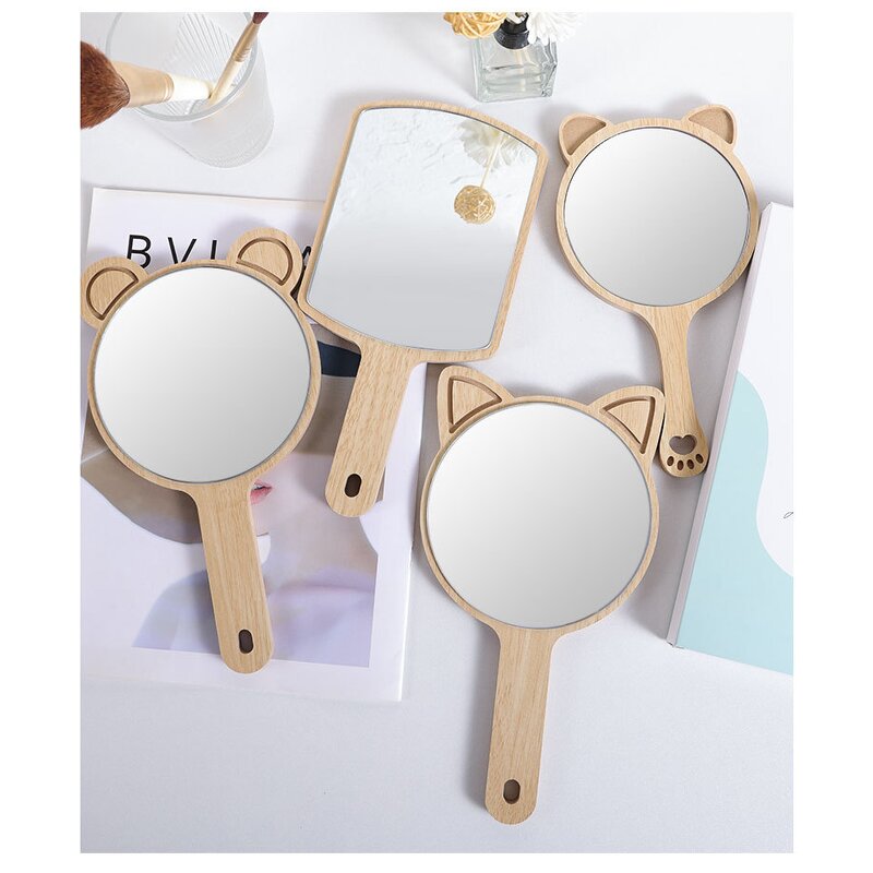 Makeup Mirror Manufacturer - Eco Friendly Wooden Private Label Hanging Handheld