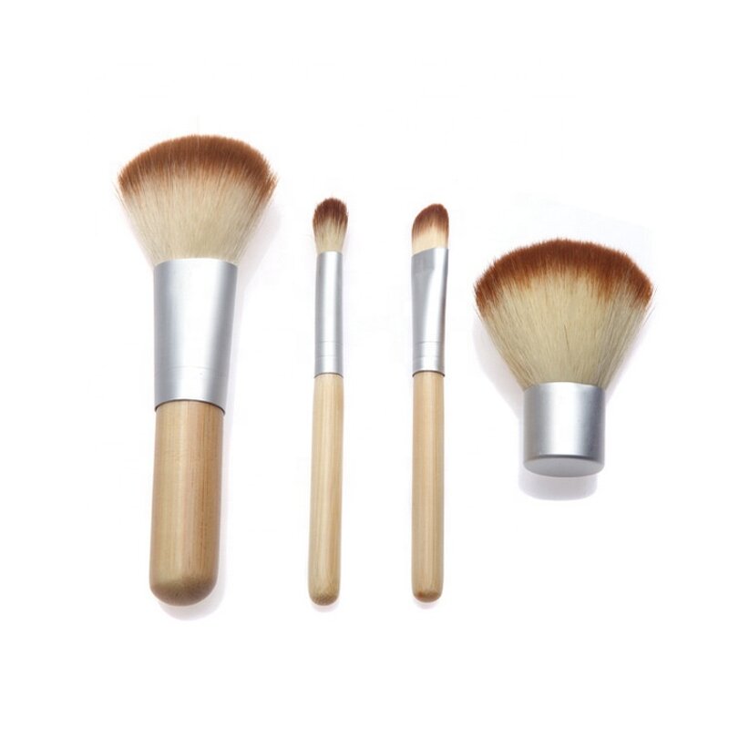 Makeup Brush Set Manufacturer - High Quality 4 Pcs Bamboo Synthetic Professional