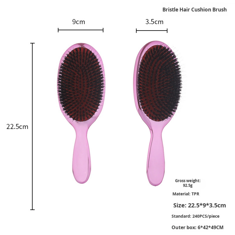 Hair Brush Manufacturer - Large Oval Boar Bristle Styling Scalp Massage Air Cushion