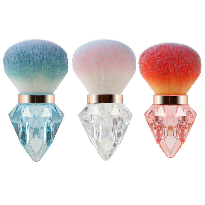 Nail Dust Brush Manufacturer - Popular Mushroom Head Portable Diamond Synthetic Hair