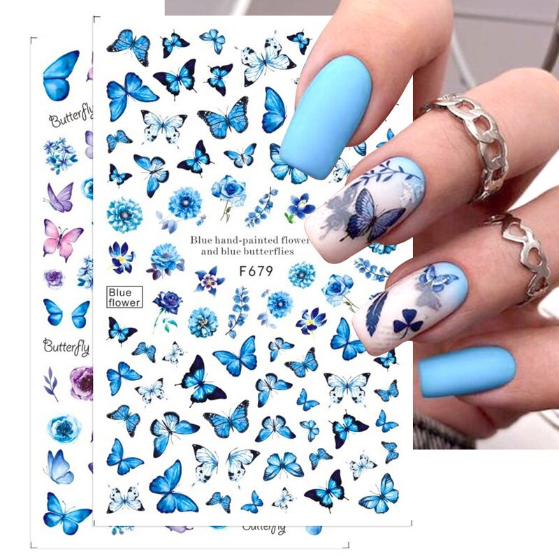 Nail Art Stickers Manufacturer - Wholesale Butterfly Flower Decals Custom Design Self Adhesive