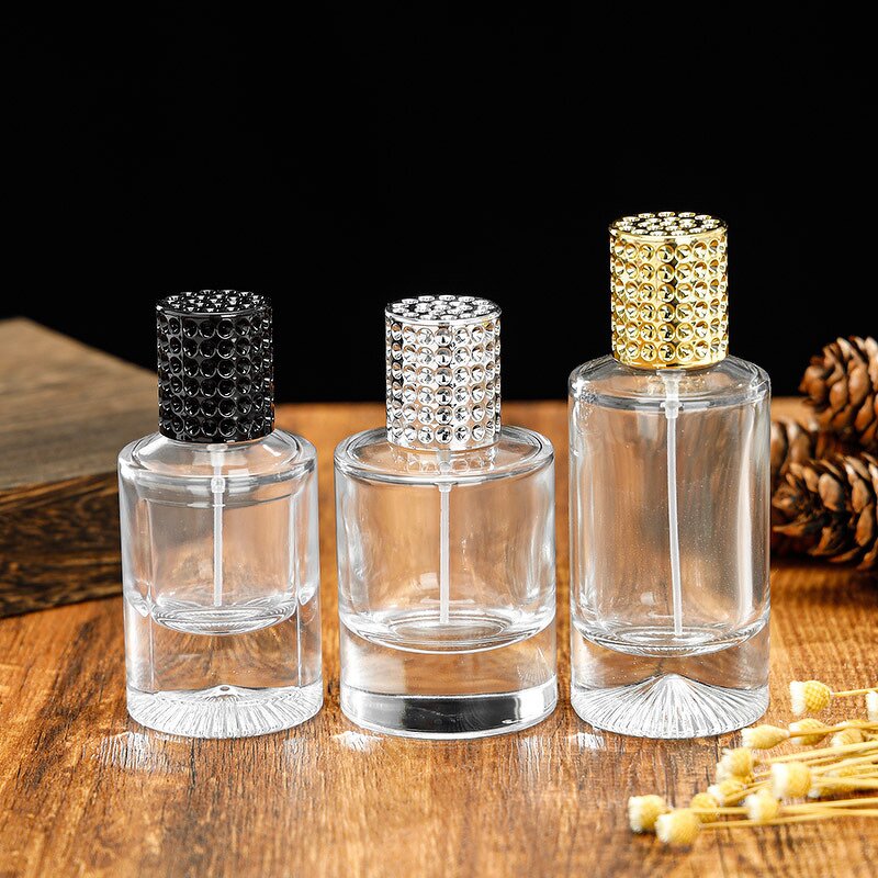 Perfume Bottle Manufacturer - New Design 30ml 50ml Clear Cylinder with Pump Sprayer