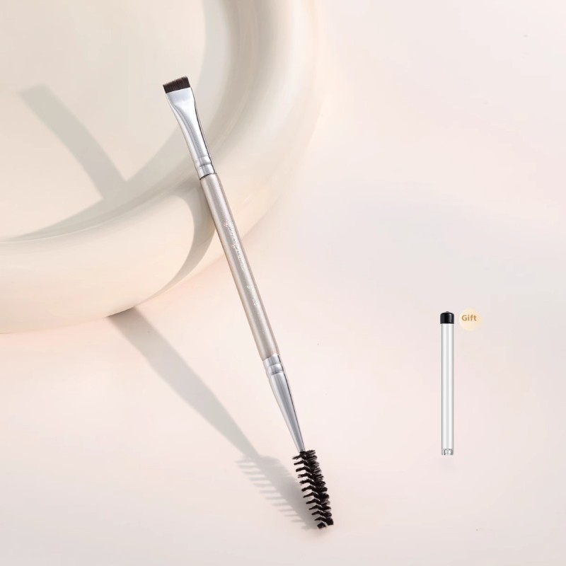 Double Ended Brow Brush Factory - High Quality Professional Angled Eye Brow Spoolie Eyelash Comb