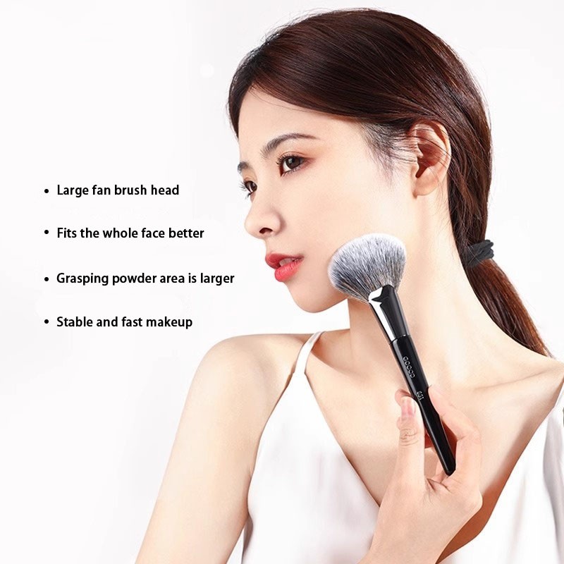 Travel Makeup Brush Factory - Single Black Foundation Private Label Loose Powder Beauty Brush