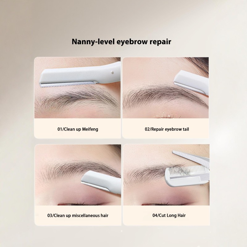 Eyebrow Trimmer Set Factory - 3pcs Professional Precision Safe Scissor Clipper Comb for Women Men