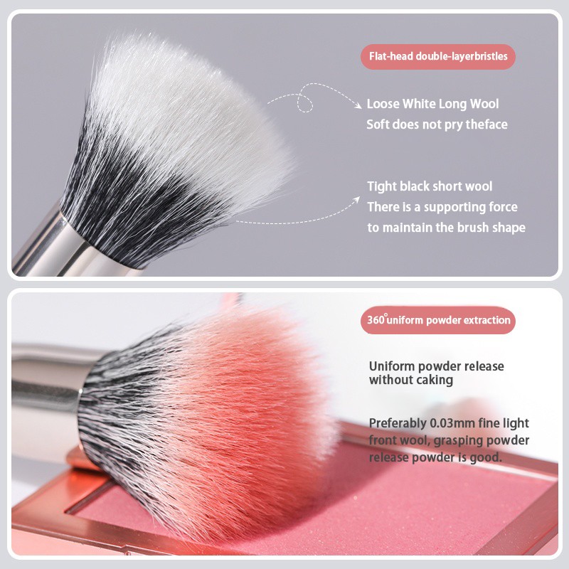 Goat Hair Brush Factory - Goodgudi Single Luxury High Quality Professional Flat Black Cosmetic