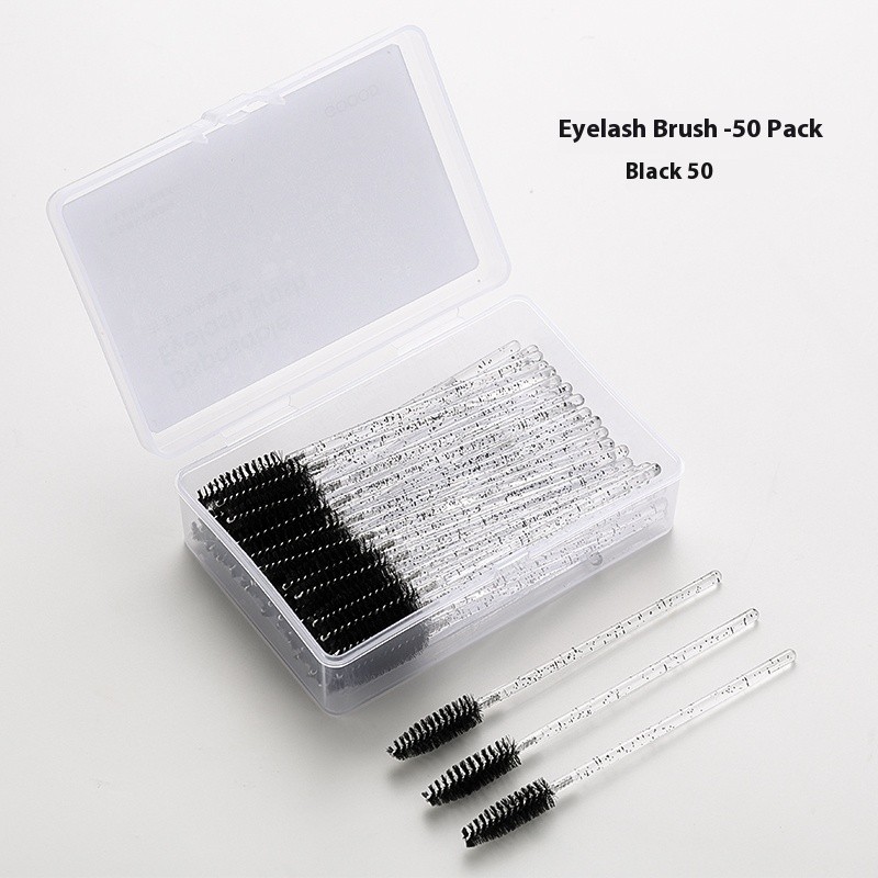 Disposable Eyelash Brush Factory - 50pcs Crystal Extension Eyebrow Eye Lash Plastic Mascara Wands Professional