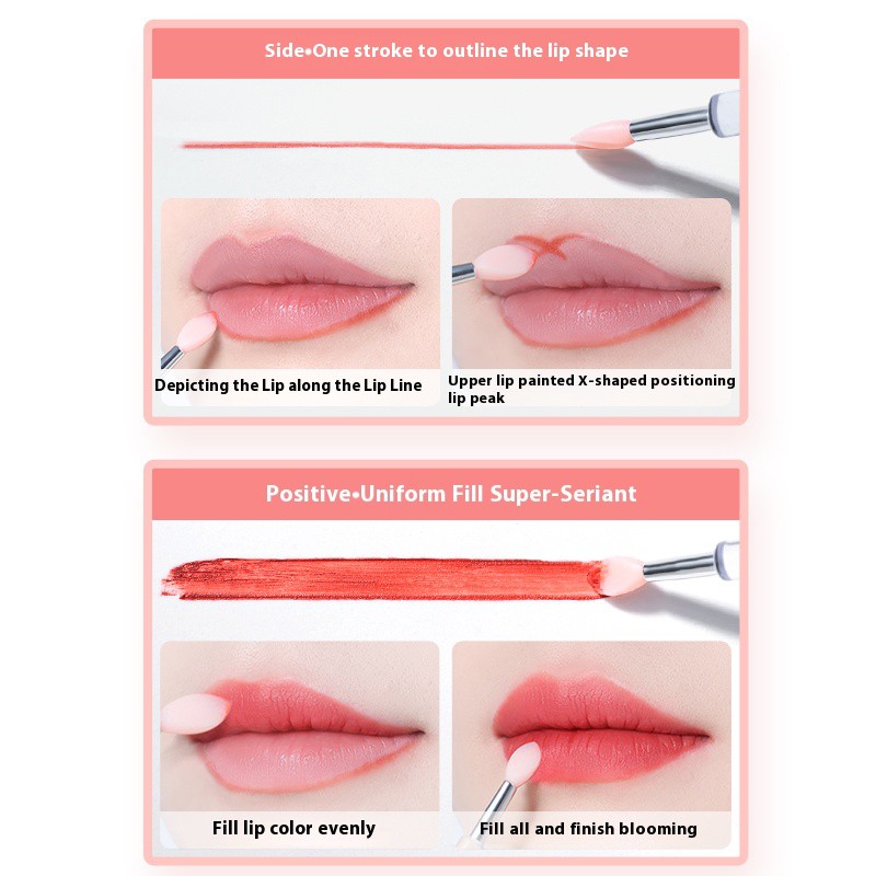 Lip Brush with Cover Factory - Goodgudi Portable Silicone Professional Lipstick Makeup Beauty Tool