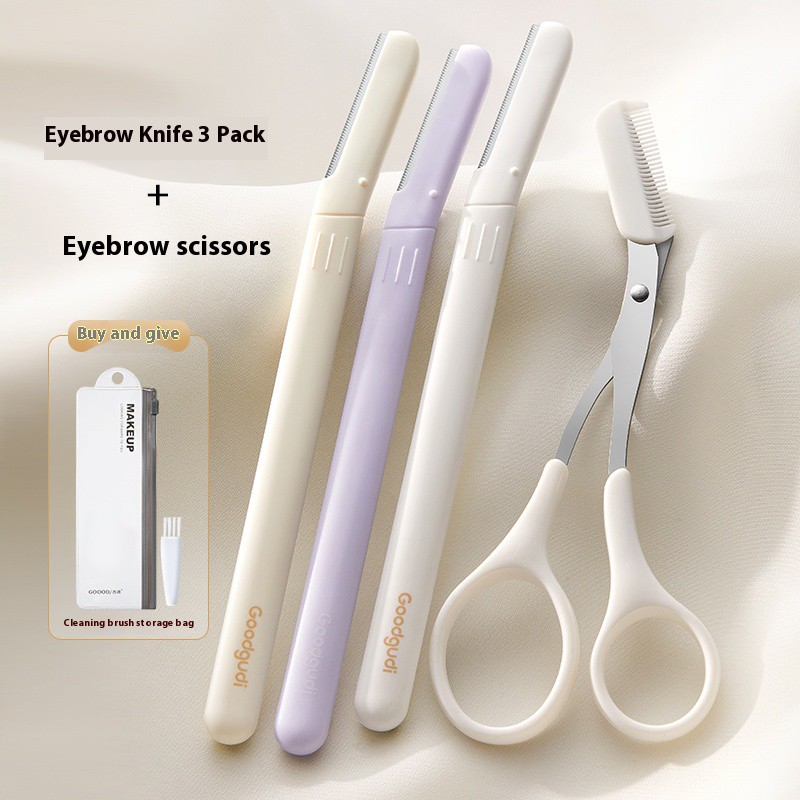 Eyebrow Tool Set Manufacturer - 4pcs Trimmer Razor and Scissor With Comb Makeup Beauty Cosmetic Face