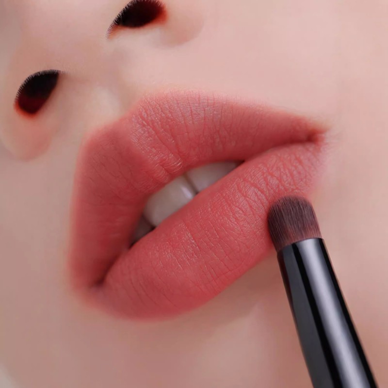 Lip Brush Manufacturer - Single Black Double Ended Retractable Lip Brush Pink Double Side Blending