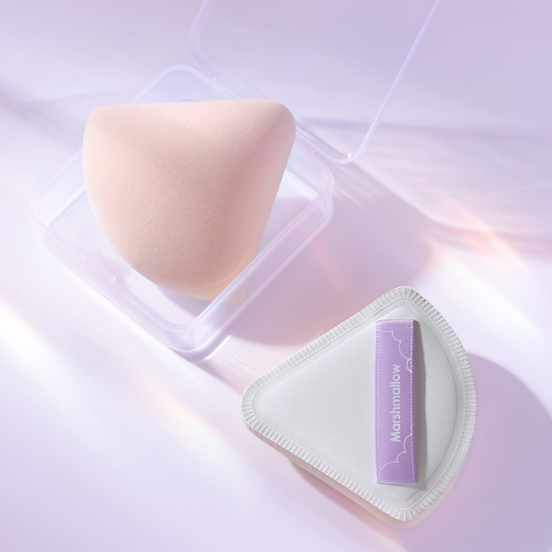 Body Powder Puff Factory - 2Pcs Triangle Soft Air Cushion Latex Free Cosmetic Face Beauty Sponge