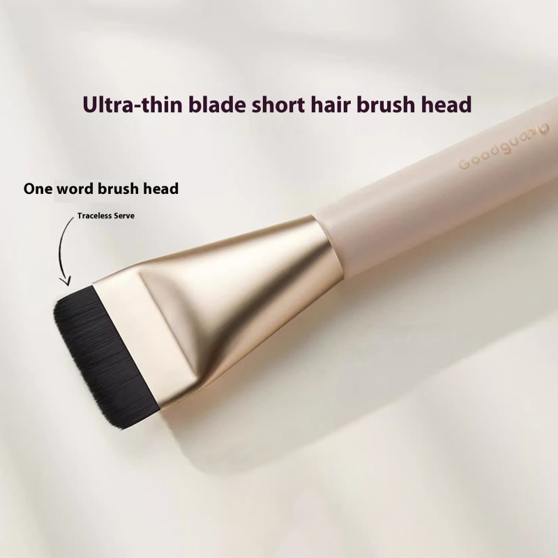 Seamless Foundation Brush Factory - Single Luxury Flat One-Line Thin Professional Mini Travel Cosmetic