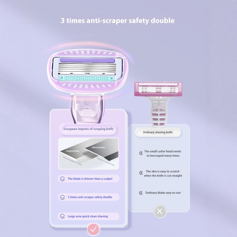 Hair Removal Razor Manufacturer - Portable Mini Safe 5 Layer Blade Professional Body for Women