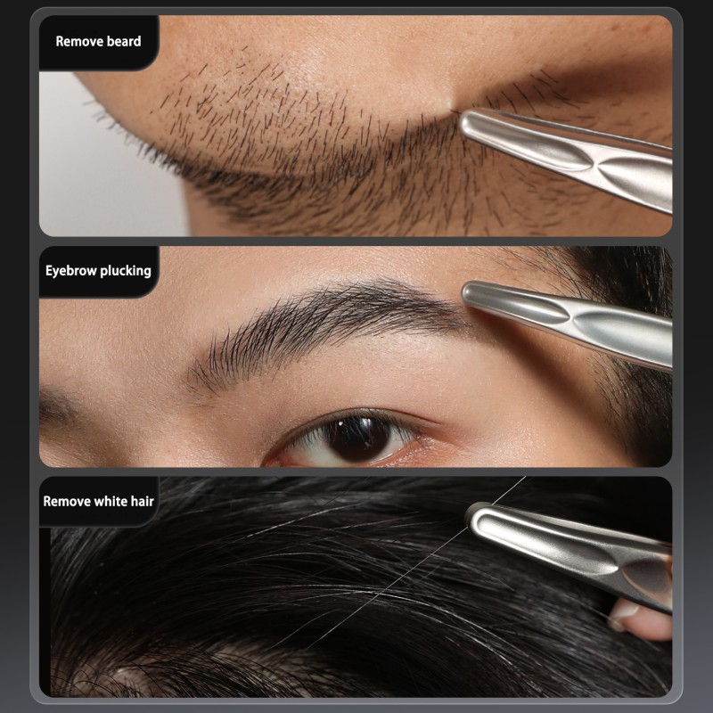 Precision Tweezers Manufacturer - GoodGudi Men's Round Tip Anti-Poke Root Removal Facial Hair Plucker