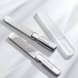 Metal Nail Files Manufacturer - Double Side Stainless Steel High Quality Custom Logo Glass Manicure