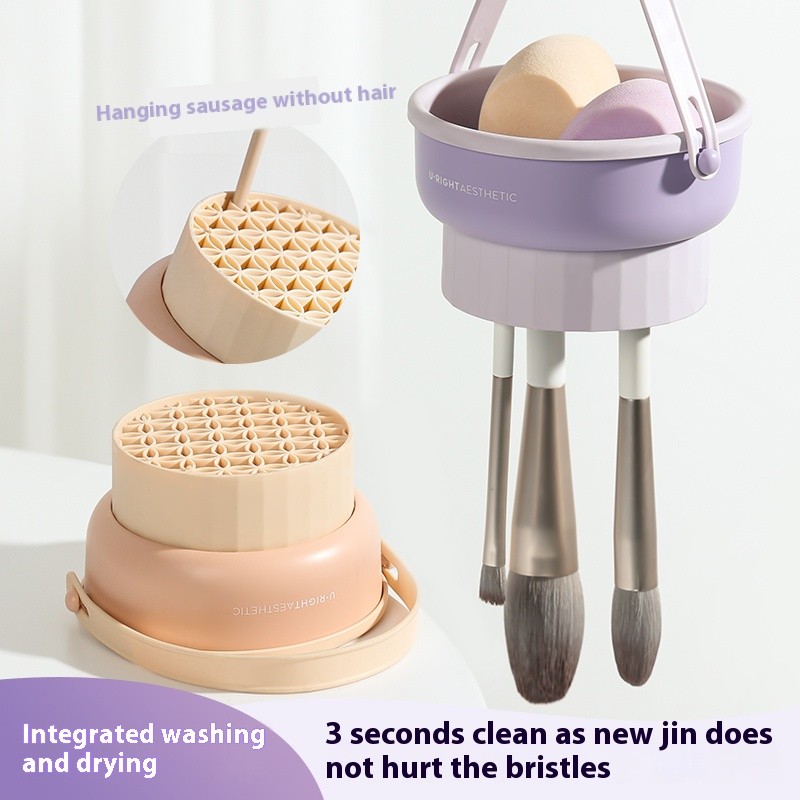 Makeup Brush Cleaner Mat Factory - 3 in 1 Silicone Cleaner Bowl Cosmetic Brushes Cleaning Tool Organizer