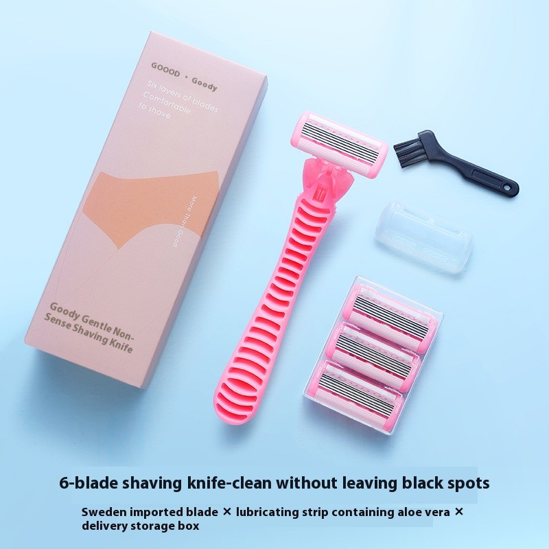 Body Hair Razor Manufacturer - Portable 6 Layer Blade Beauty Razor for Women Leg Bikini Underarm