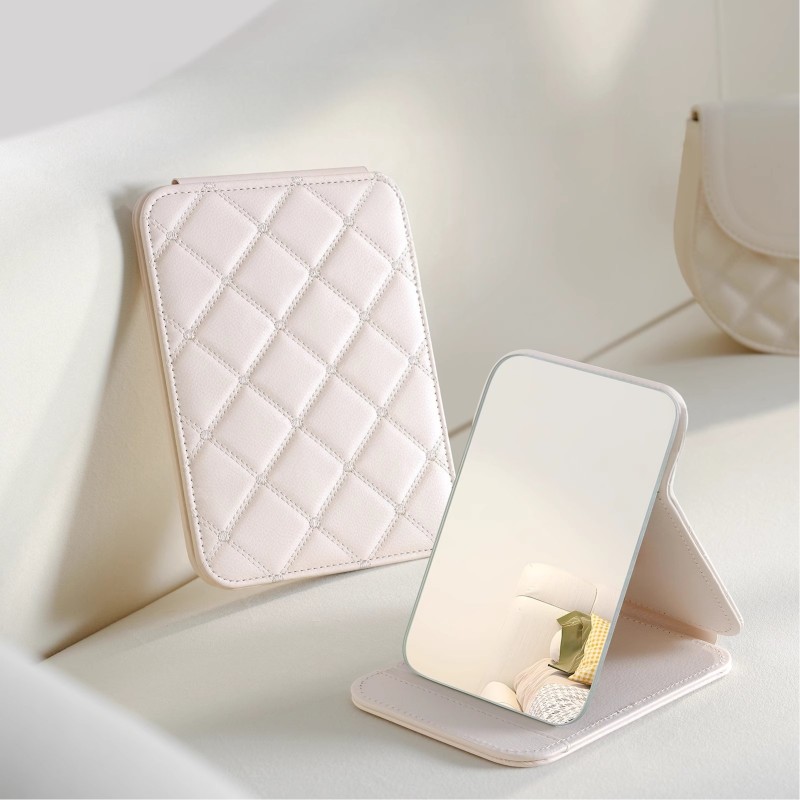 Desktop Mirror Manufacturer - Goodgudi Portable Foldable White 180 Degree Rotating Custom Logo