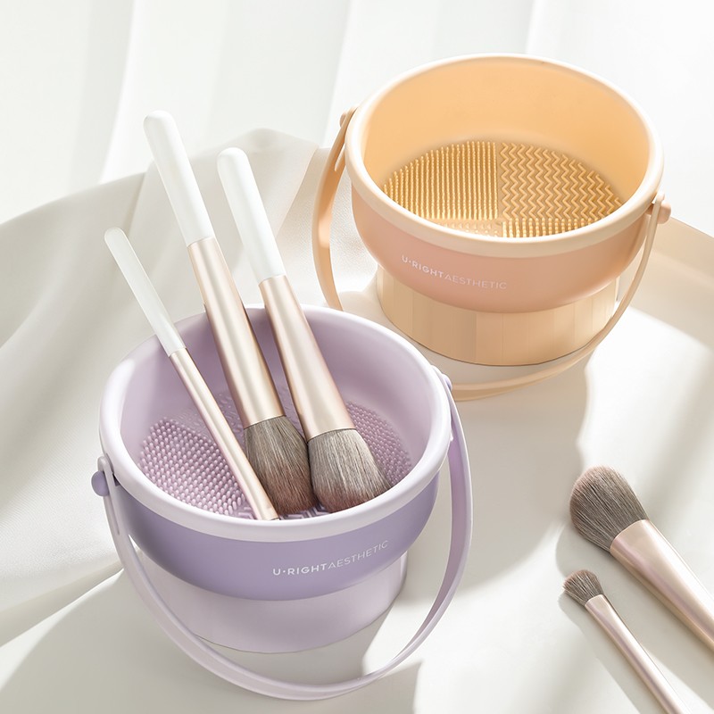 Makeup Brush Cleaner Mat Factory - 3 in 1 Silicone Cleaner Bowl Cosmetic Brushes Cleaning Tool Organizer