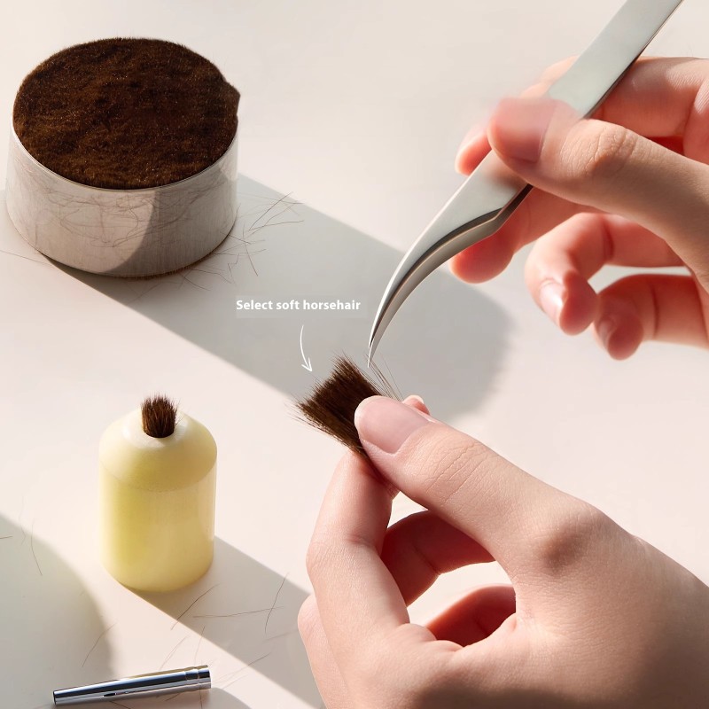 Pony Hair Brush Manufacturer - Single Professional Blending Eyeshadow Detail Eye Brush Set Silver