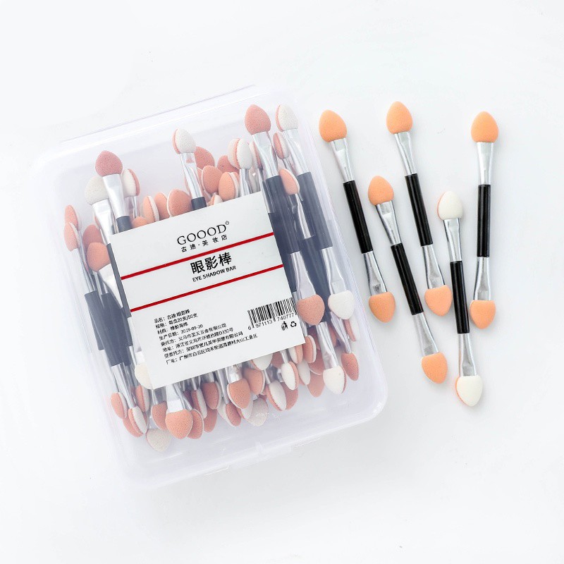 Eyeshadow Brush Manufacturer - 50pcs Disposable Double Head Portable Makeup Dual Sided Applicators