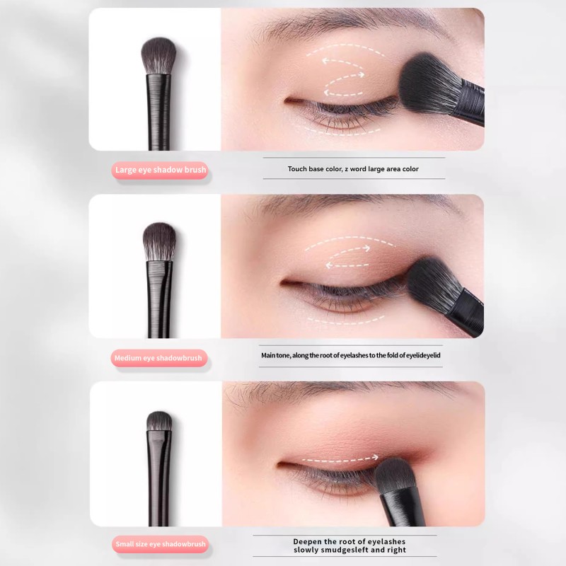 Makeup Brush Set Factory - 6pcs Eyeliner Eyeshadow Eyebrow Black Professional Custom Cosmetic Kit