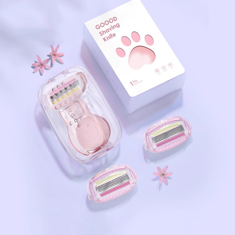 Razor with Replacement Head Factory - Portable Mini Safe 5 Layer Blade with Extra Head Replacement