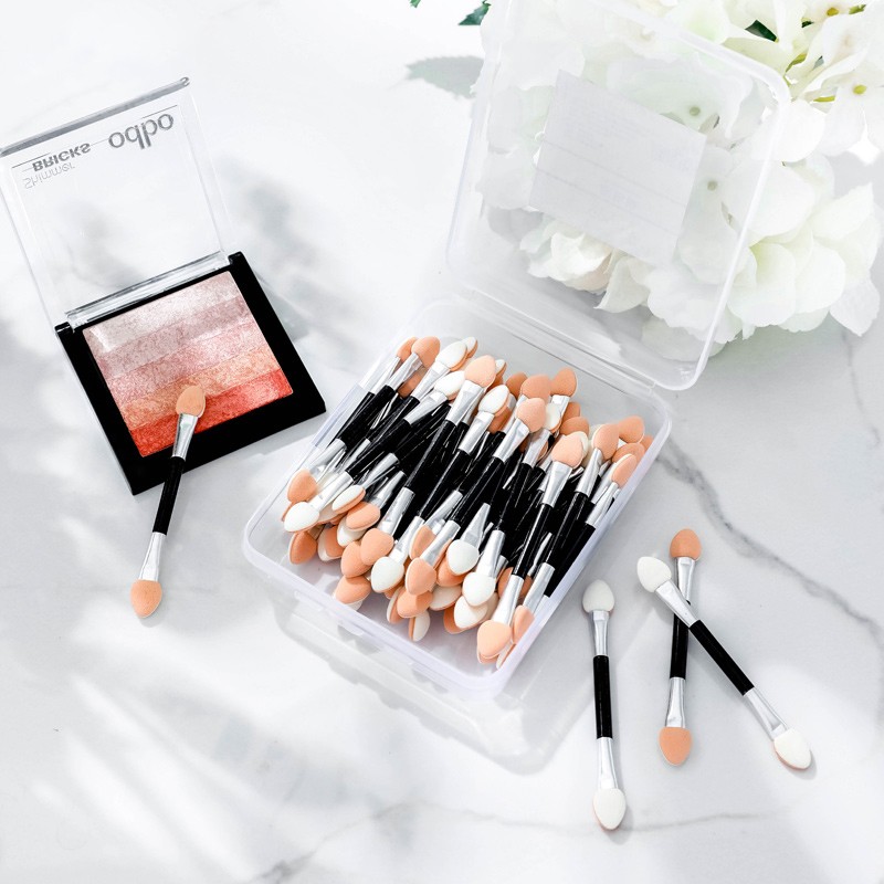 Eyeshadow Brush Manufacturer - 50pcs Disposable Double Head Portable Makeup Dual Sided Applicators