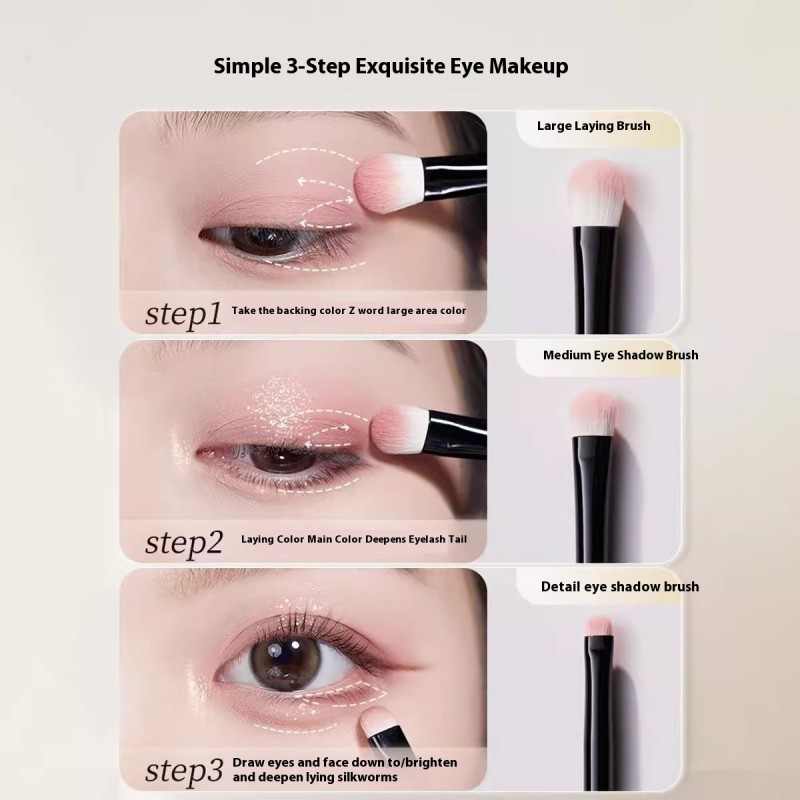 Eye Makeup Brush Manufacturer - 5pcs Eyeliner Eyeshadow Eyebrow Blending Custom Wholesale White Cosmetic