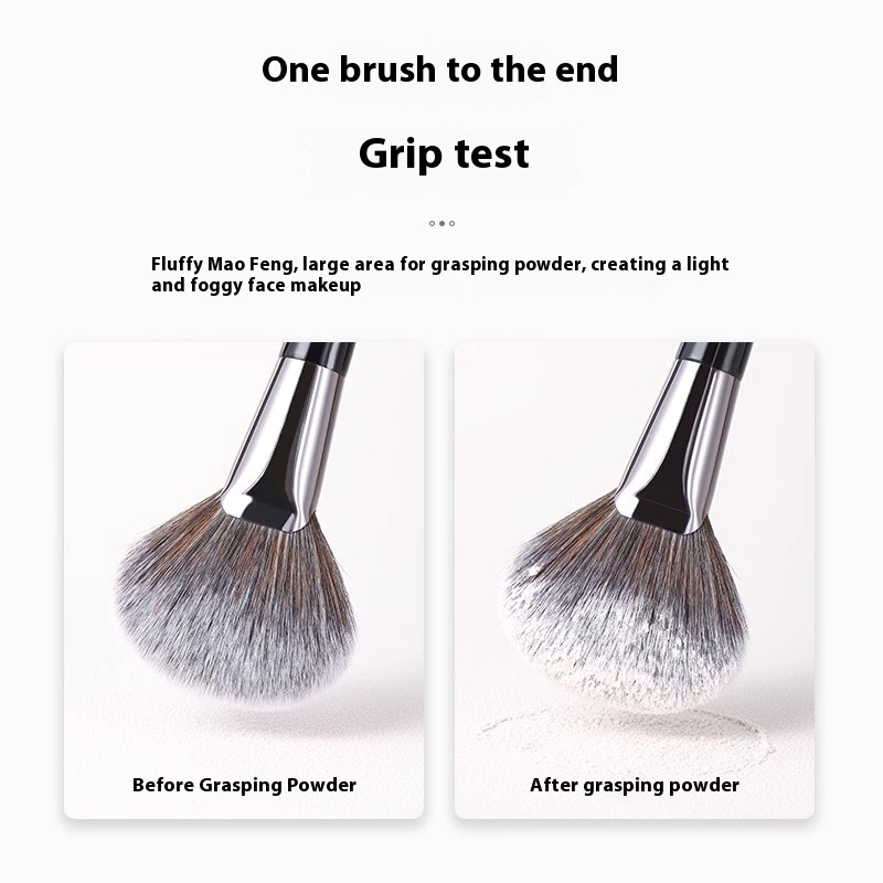 Travel Makeup Brush Factory - Single Black Foundation Private Label Loose Powder Beauty Brush