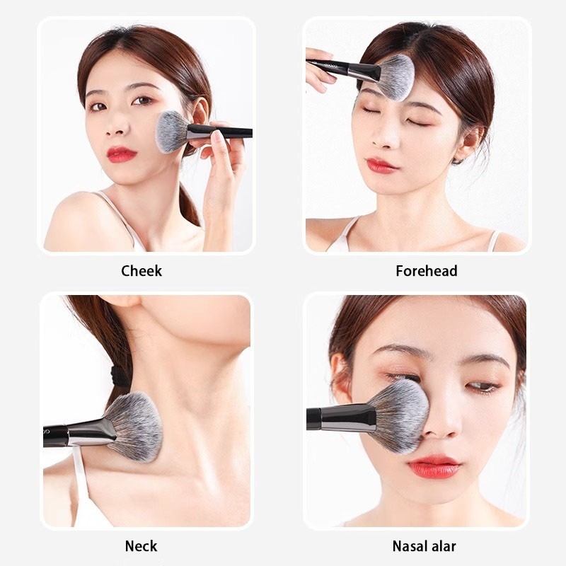 Travel Makeup Brush Factory - Single Black Foundation Private Label Loose Powder Beauty Brush