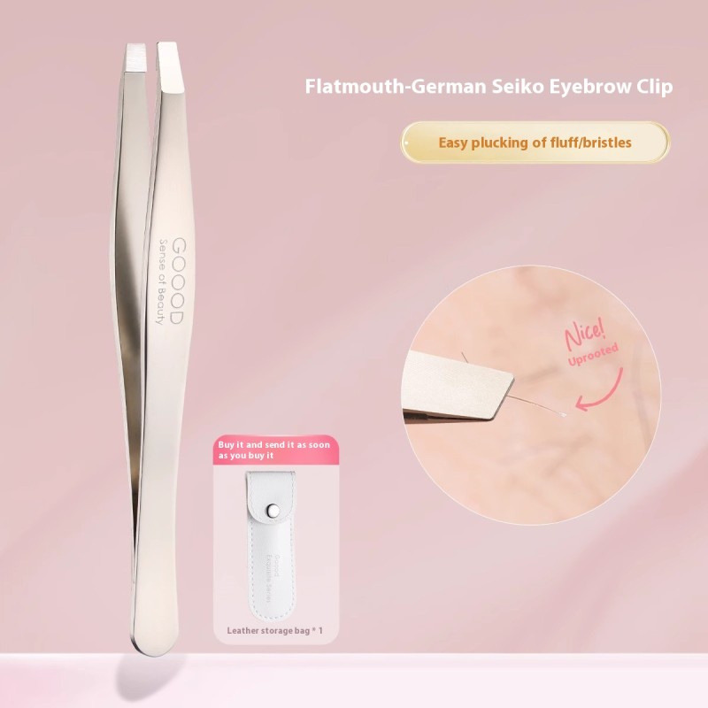 Eyebrow Tweezer Manufacturer - Professional Precision Gold Stainless Steel Facial Hair Removal Flat