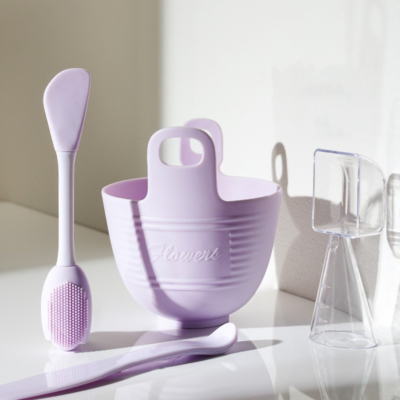 Facial Mask Bowl Set Factory - 4 in 1 Silicone Mixing Bowl and Brush Kit Cosmetic Beauty Makeup Tool