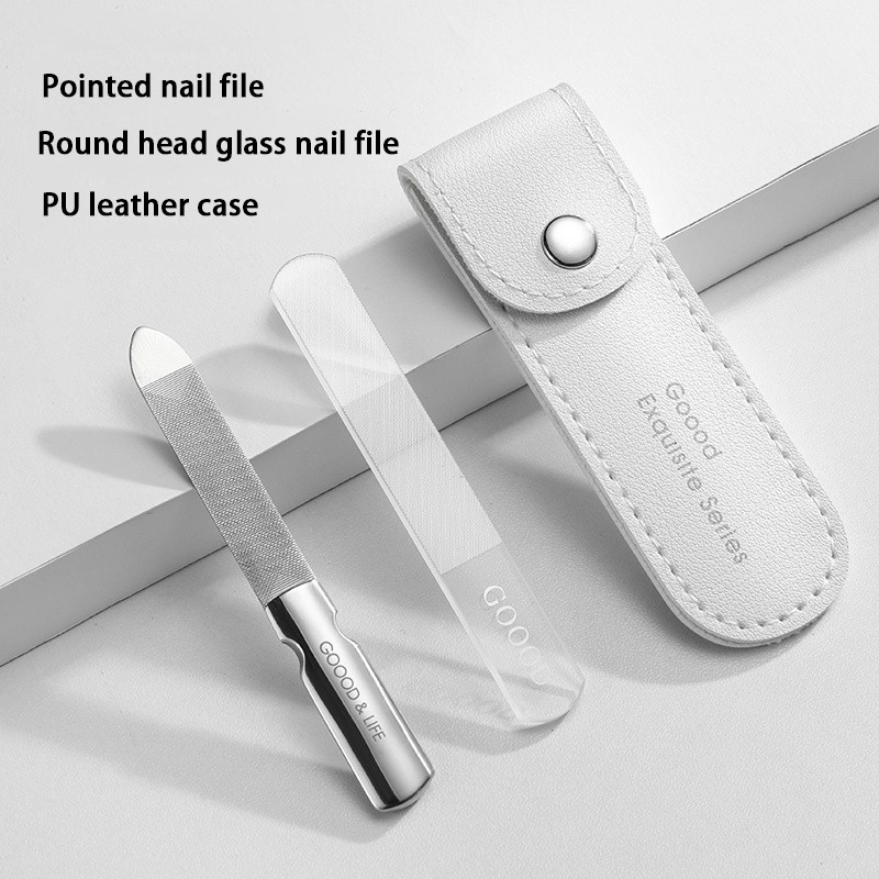 Metal Nail Files Manufacturer - Double Side Stainless Steel High Quality Custom Logo Glass Manicure